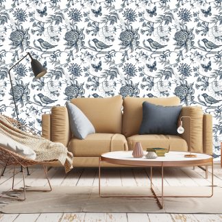 Exotic Vintage Floral Wallpaper