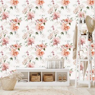 Gardenia Floral Peel and Stick Wallpaper 10'h x 24''w