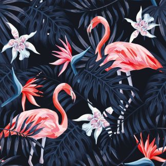 Huana Red Flamingos Removable wallpaper