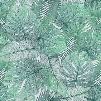 Green Tropical Leaves  Removable Wallpaper