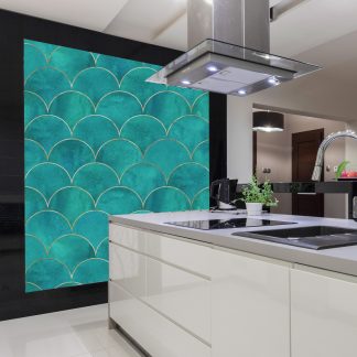 Mermaid Fish Scale Wave Removable wallpaper, Peel and stick Home Wall Decor