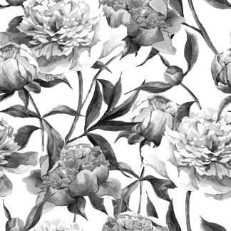 Black & White Floral Removable Wallpaper