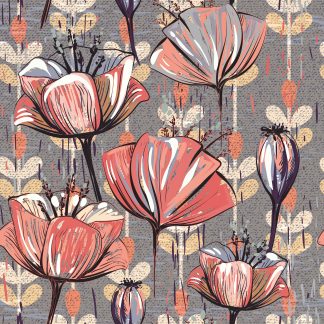 Seal Tulips Removable Wallpaper