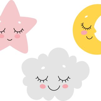 Stars and Clouds Nursery Removable Wallpaper