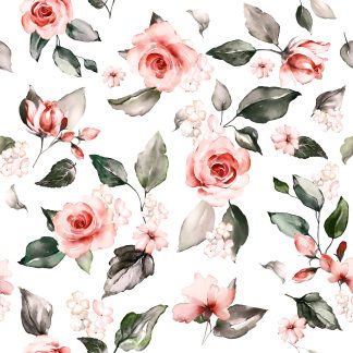 Garden Watercolor Roses Removable Wallpaper