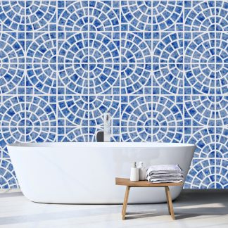 Mediterranean Ceramic Style Removable Wallpaper, Peel & Stick Home Wall Decor