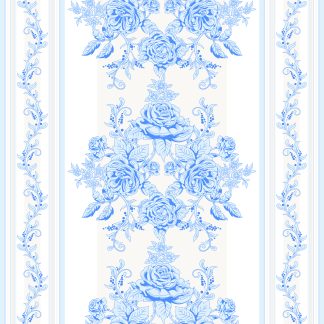 Blue Victorian French Peel and Stick Wallpaper