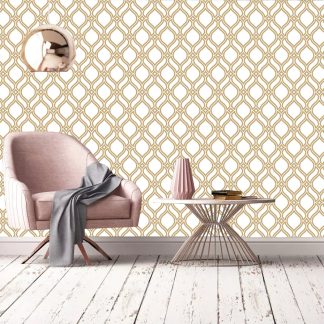 Brown and White Geometrical Removable Wallpaper /Home Wall Art