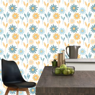 Daisy Petals Wallpaper Peel and Stick 10'h x 24''w