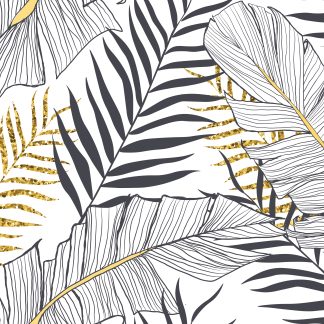 Seamless Banana Palm Leaves, Removable Wallpaper
