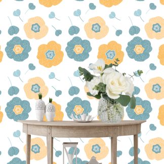 Hibiscus Petals Wallpaper Peel and Stick 10'h x 24''w