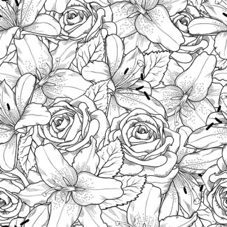 Hand Drawn Floral Removable wallpaper