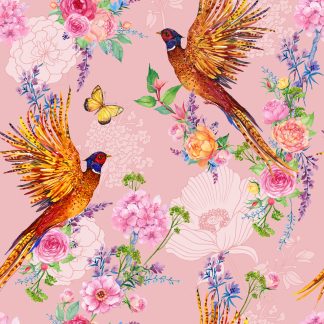 Floral Peacock Removable Wallpaper