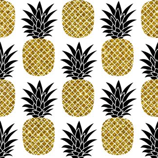 Pineapples on White Background, Removable Wallpaper