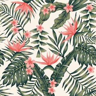 Exotic Tropical Floral Removable Wallpaper