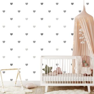 Bambino Hearts Nursery Peel and Stick  10'h x 24''w