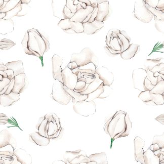 White Gardenia Removable Wallpaper