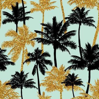 Palm trees on Mint Background
