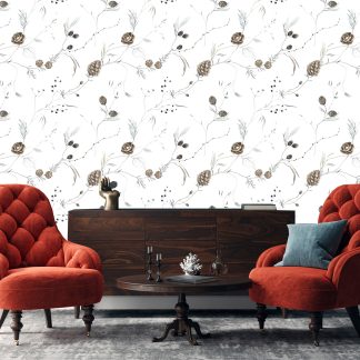 Nose Pine Branch 10'L x 24''W Peel and Stick wallpaper
