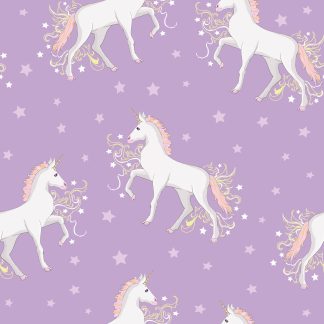 Girls Lavender Unicorns Removable Wallpaper