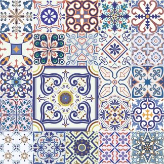 Portuguese Tile look Peel and Stick Wallpaper