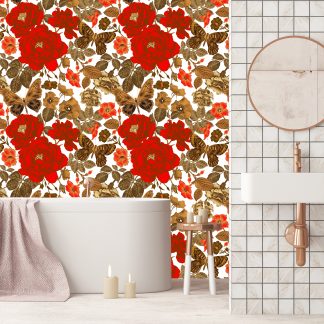 Climbing Roses and butterflies