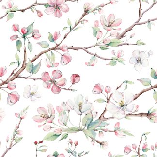 Blossom Apple Tree Branches Peel and Stick Wallpaper
