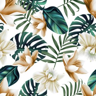 Tropical Flowers Removable wallpaper