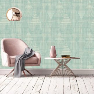Retro Style Green Removable Wallpaper