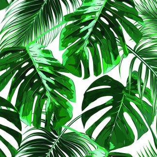 Hawaiian Green Leaves Peel and Stick Wallpaper