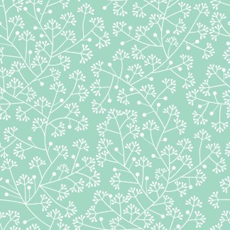 Mint Wild Flowers Removable Wallpaper