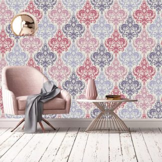Floral Vintage Damask, Removable wallpaper, Peel & Stick Home Decor