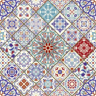 Moroccan Ceramic Tile Look Removable Wallpaper