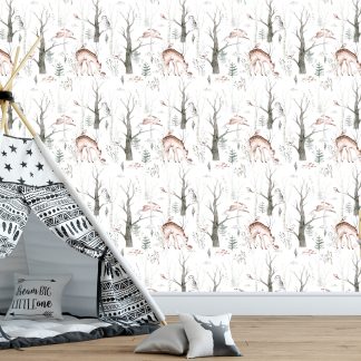 Animal Print Nursery Room Peel and Stick Wallpaper 10'L x 24''W