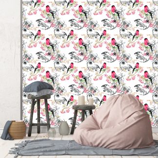 Birds on Branch Hand Drawn