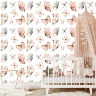 Canto Butterflies Baby Peel and Stick Wallpaper 10'h x 24''w