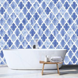 Blue Water pattern Removable Wallpaper, Peel & Stick Home Wall Art