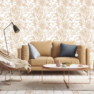 Golden Peonies and Roses